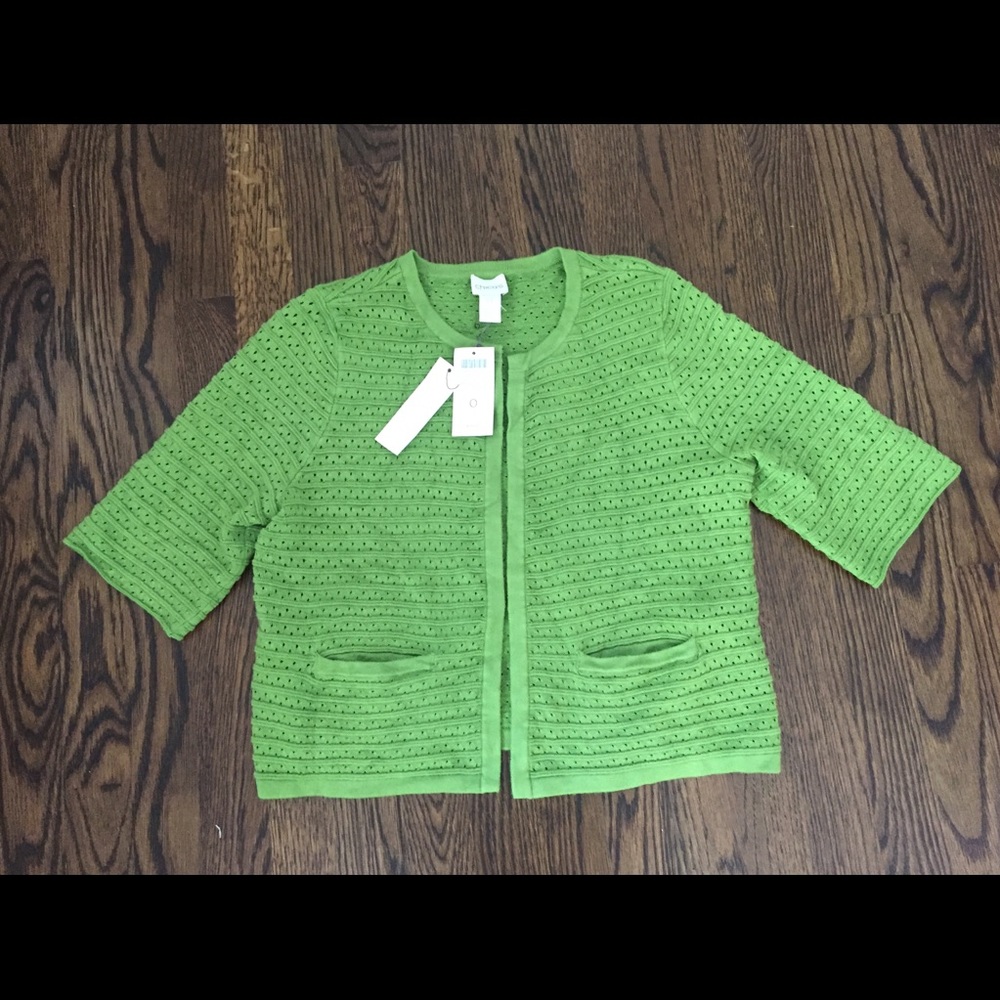 Chico’s Eyelet Cardigan NWT!